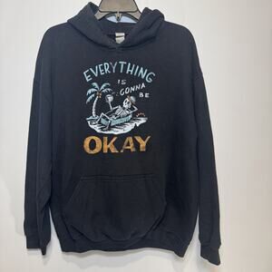 Black hooded sweatshirt "Everything is Gonna Be Okay" Size L